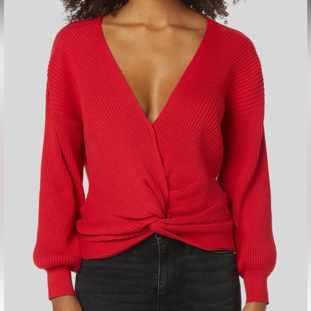 NWT Hudson Red Race Car Knotted Sweater
